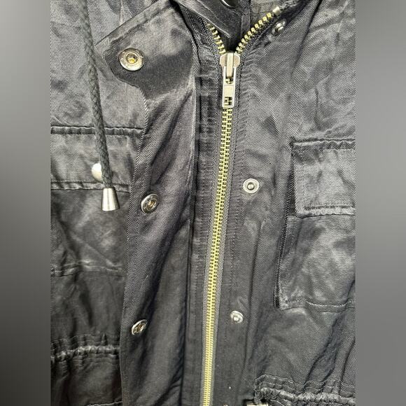 Joie Vera Jane Hooded‎ Utility Jacket Black Womens XS Cargo Grunge Outdoor - Picture 4 of 10